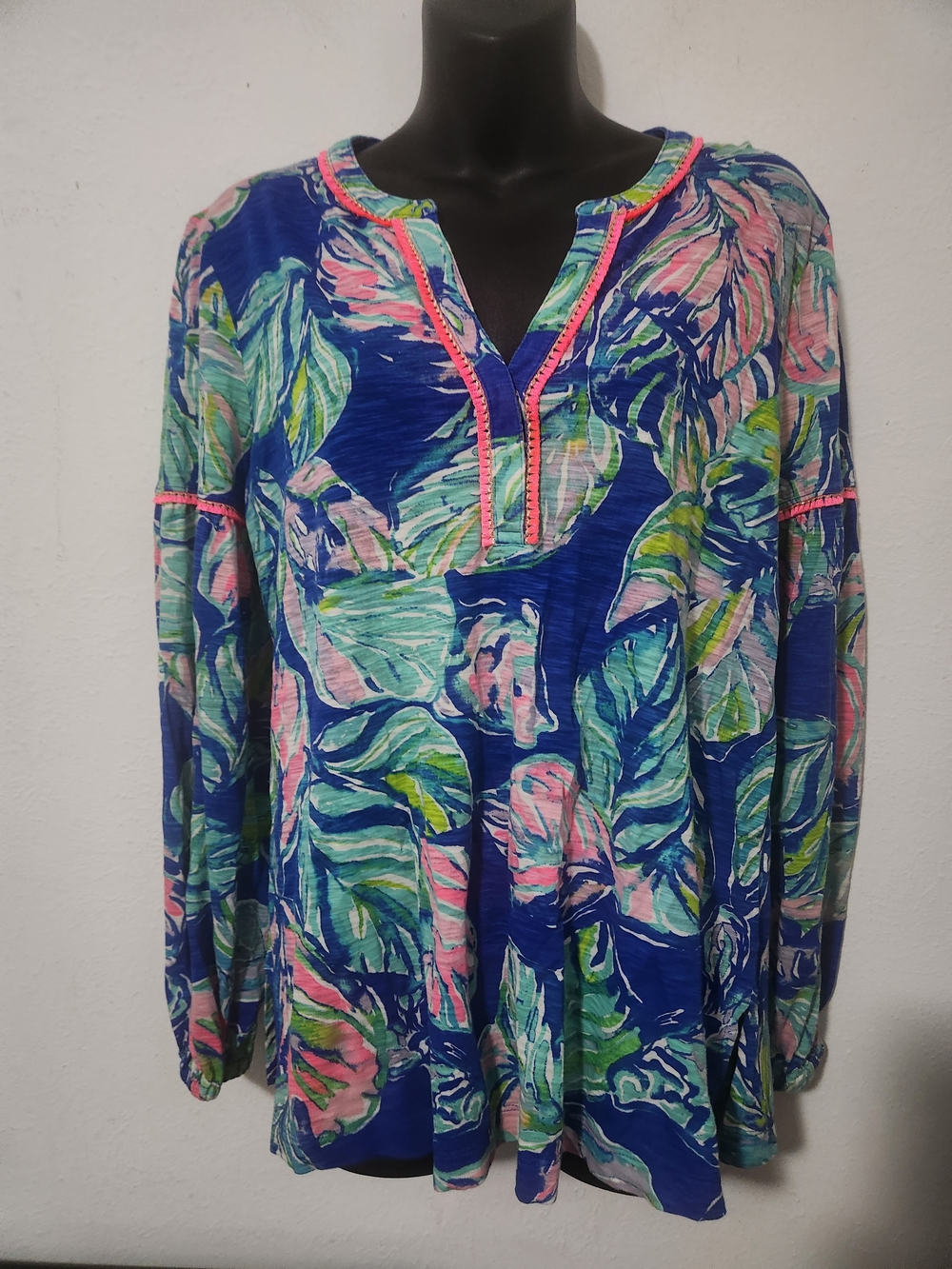 Lilly Pulitzer Long-Sleeve Tunic Top - Blue & Pink